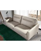 Canapé 3 places  taupe gris/noir - 88x192x88 cm