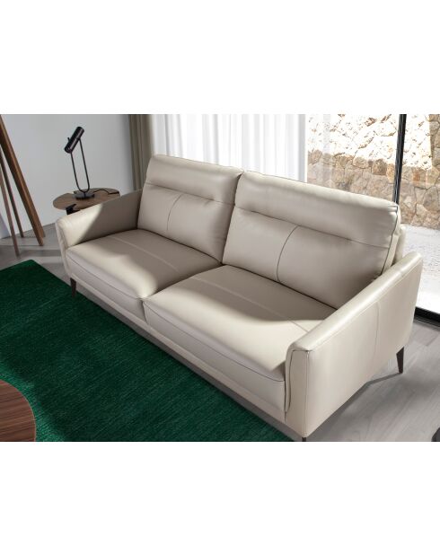 Canapé 3 places  taupe gris/noir - 88x192x88 cm