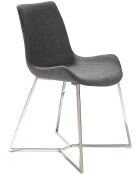 Silla gris/acero - 62,5x54x58 cm