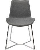 Silla gris/acero - 62,5x54x58 cm