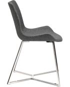 Silla gris/acero - 62,5x54x58 cm
