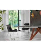 Silla gris/acero - 62,5x54x58 cm