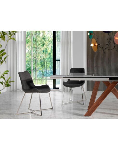 Stuhl aus grau/Stahl - 62,5x54x58 cm