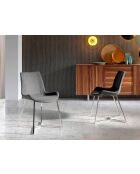 Silla gris/acero - 62,5x54x58 cm