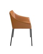 Stuhl aus braunem und schwarzem Kunstleder - 8x62x60 cm