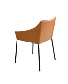 Stuhl aus braunem und schwarzem Kunstleder - 8x62x60 cm