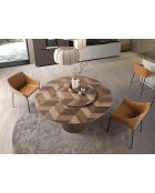 Stuhl aus braunem und schwarzem Kunstleder - 8x62x60 cm