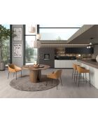 Stuhl aus braunem und schwarzem Kunstleder - 8x62x60 cm