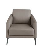 Lederen fauteuil met armleuningen grijs/zwart - 16x78x80 cm