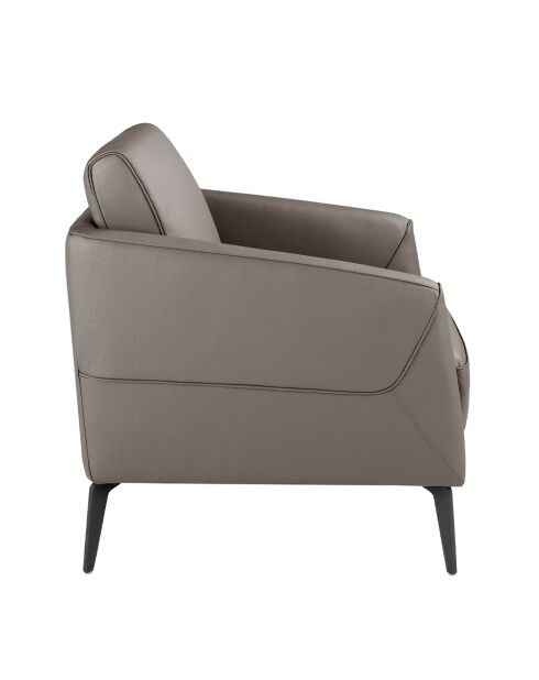 Lederen fauteuil met armleuningen grijs/zwart - 16x78x80 cm