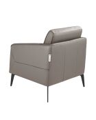 Lederen fauteuil met armleuningen grijs/zwart - 16x78x80 cm