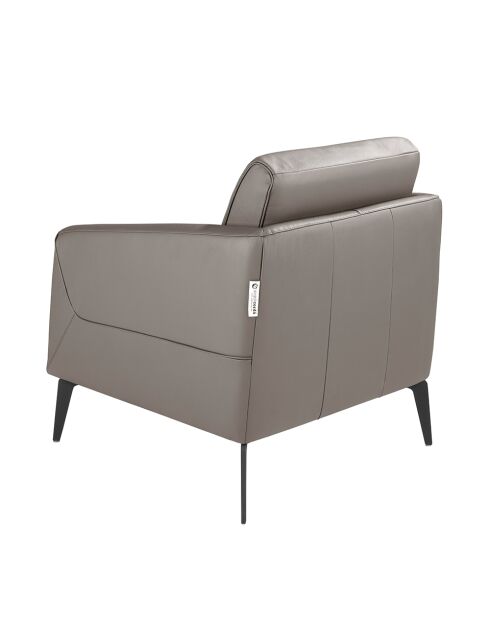 Lederen fauteuil met armleuningen grijs/zwart - 16x78x80 cm