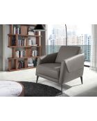 Lederen fauteuil met armleuningen grijs/zwart - 16x78x80 cm