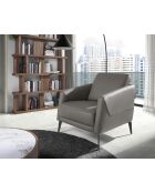 Lederen fauteuil met armleuningen grijs/zwart - 16x78x80 cm