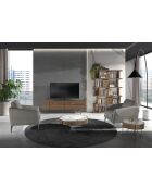 Lederen fauteuil met armleuningen grijs/zwart - 16x78x80 cm