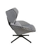 Schwarz/weißer Drehstuhl - 85x95x95