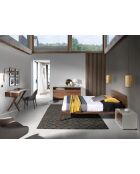 Letto matrimoniale con testiera originale in noce - 42x181x210 cm