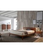 Letto matrimoniale con testiera originale in noce - 42x181x210 cm