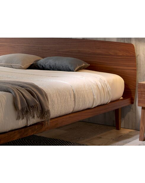 Doppelbett mit originalem Kopfteil aus Nussbaumholz - 42x181x210 cm
