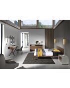 Letto matrimoniale con testiera originale in noce - 42x181x210 cm