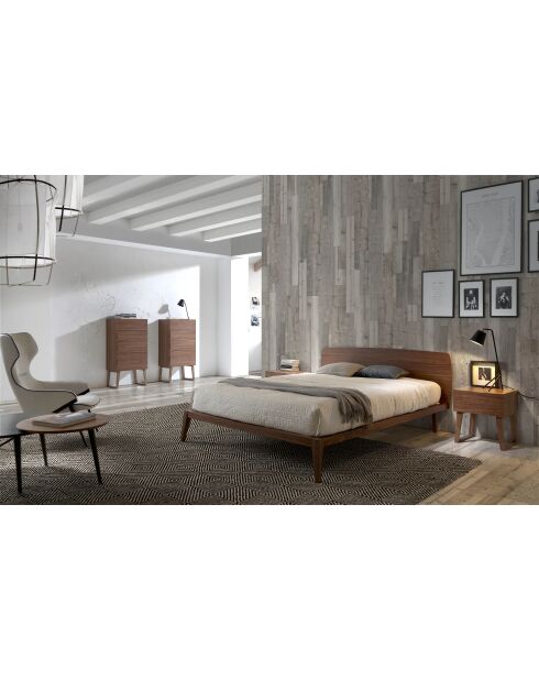 Letto matrimoniale con testiera originale in noce - 42x181x210 cm