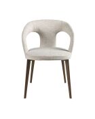 Stuhl mit Armlehnen aus Weiß/Braun - 9x55x58 cm