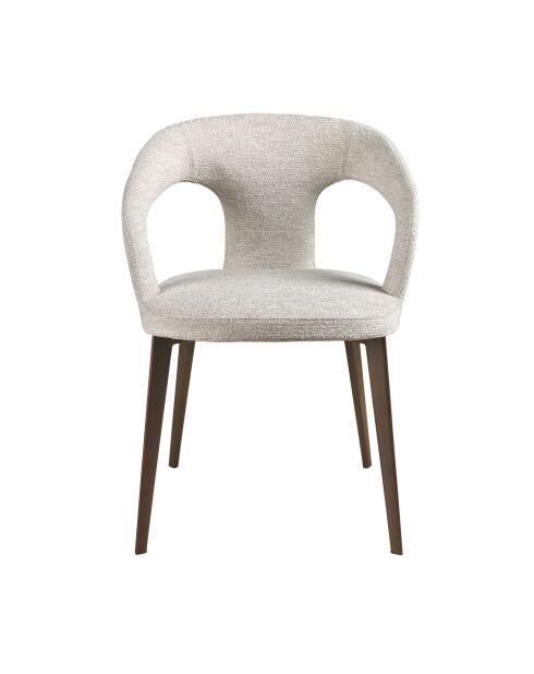 Stoel met armleuningen gebroken wit/bruin - 9x55x58 cm