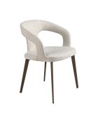 Stuhl mit Armlehnen aus Weiß/Braun - 9x55x58 cm