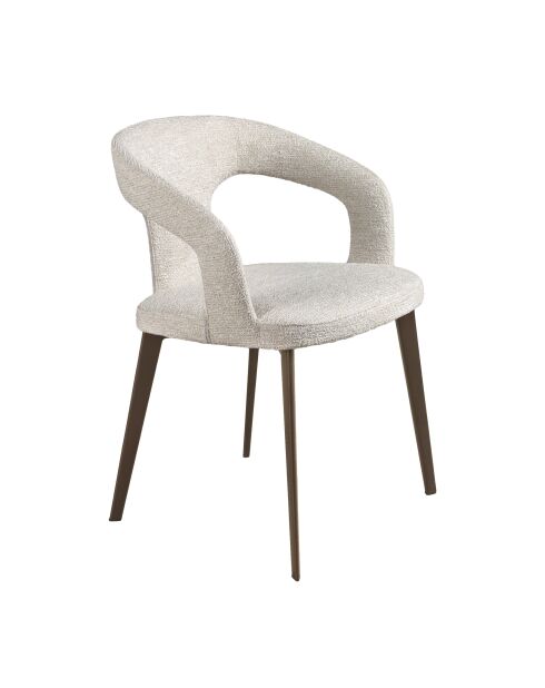 Stoel met armleuningen gebroken wit/bruin - 9x55x58 cm