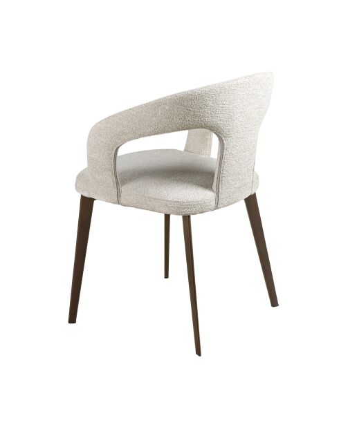 Stoel met armleuningen gebroken wit/bruin - 9x55x58 cm