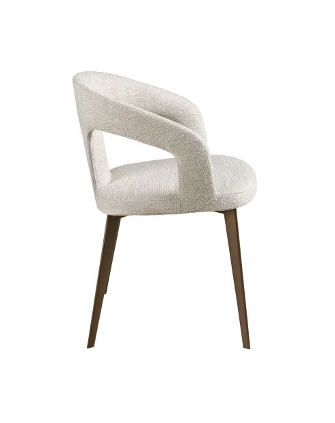 Stoel met armleuningen gebroken wit/bruin - 9x55x58 cm