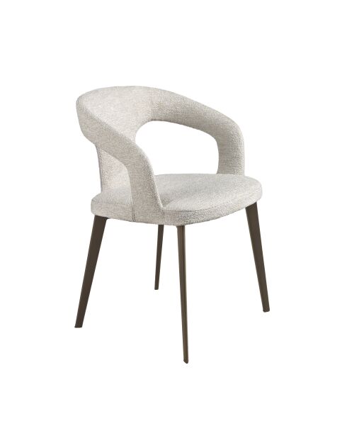 Stoel met armleuningen gebroken wit/bruin - 9x55x58 cm