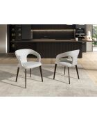 Stuhl mit Armlehnen aus Weiß/Braun - 9x55x58 cm