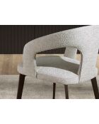 Stuhl mit Armlehnen aus Weiß/Braun - 9x55x58 cm