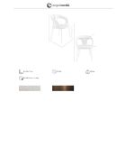 Stuhl mit Armlehnen aus Weiß/Braun - 9x55x58 cm