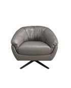 Fauteuil en Cuir pivotant aux accoudoirs  gris/noir - 24x87x85 cm