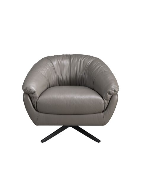 Fauteuil en Cuir pivotant aux accoudoirs  gris/noir - 24x87x85 cm