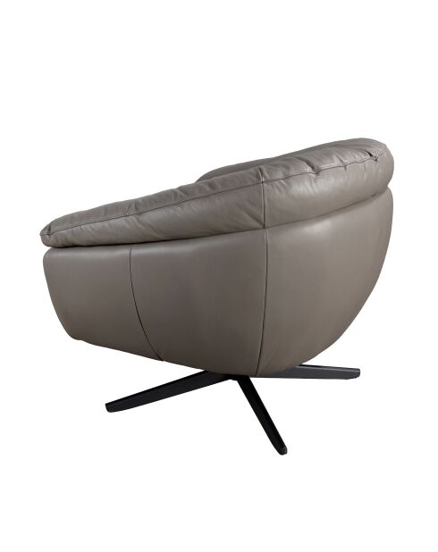 Fauteuil en Cuir pivotant aux accoudoirs  gris/noir - 24x87x85 cm