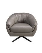 Fauteuil en Cuir pivotant aux accoudoirs  gris/noir - 24x87x85 cm