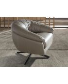 Fauteuil en Cuir pivotant aux accoudoirs  gris/noir - 24x87x85 cm