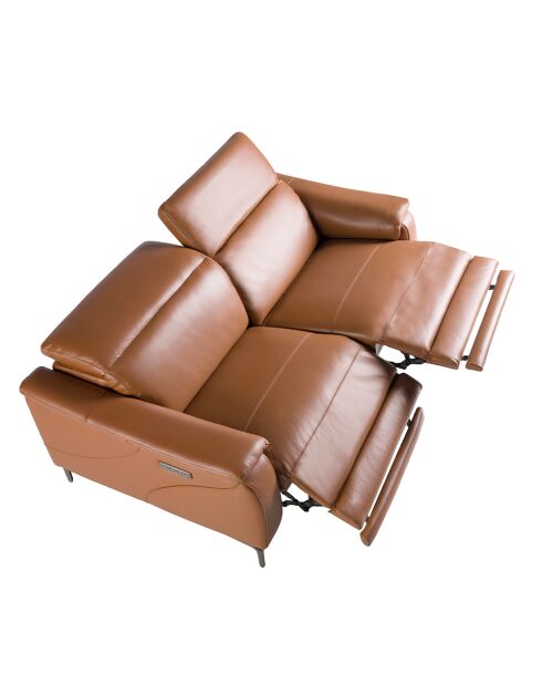3-Sitzer-Relaxsofa braun/Stahl - 126x188x108 cm