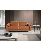 3-Sitzer-Relaxsofa braun/Stahl - 126x188x108 cm