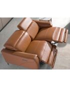 3-Sitzer-Relaxsofa braun/Stahl - 126x188x108 cm