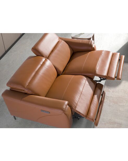 3-Sitzer-Relaxsofa braun/Stahl - 126x188x108 cm