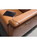 3-Sitzer-Relaxsofa braun/Stahl - 126x188x108 cm