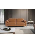 3-Sitzer-Relaxsofa braun/Stahl - 126x188x108 cm