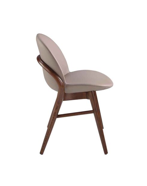 Silla de imitación visón/nogal - 5x47x59 cm