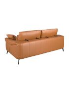 Bruin/zwarte leren 3-zitsbank - 68x209x107 cm