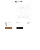 Bruin/zwarte leren 3-zitsbank - 68x209x107 cm