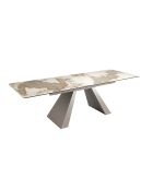 Ausziehbarer Esstisch weiß/taupegrau - 128x180x90 cm